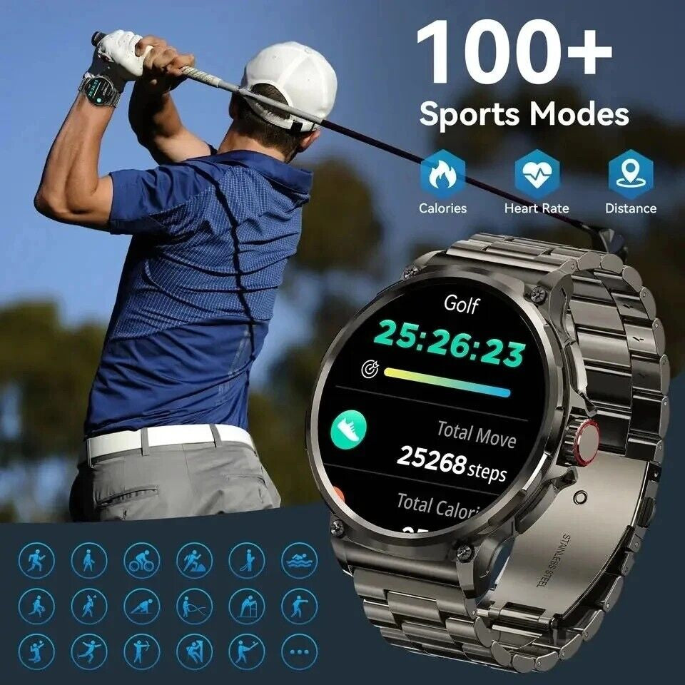 1.85" Ultra HD Smartwatch with GPS, Bluetooth Calling, and Health Monitoring - Ideal Gym Gift