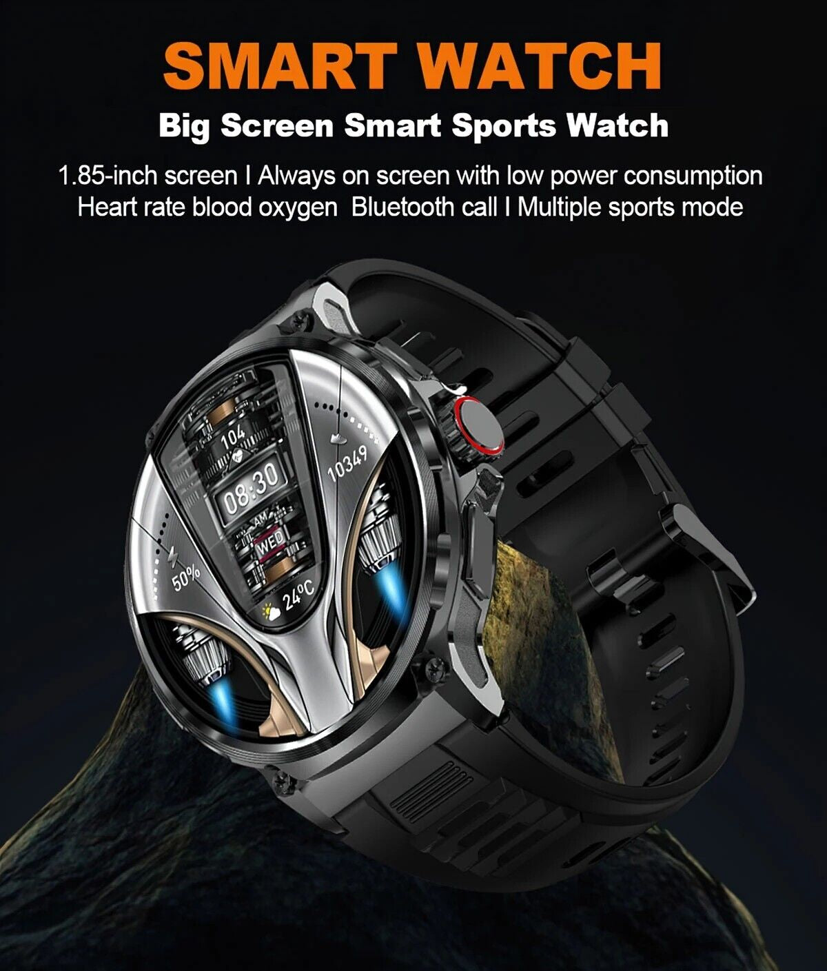 1.85" Ultra HD Smartwatch with GPS, Bluetooth Calling, and Health Monitoring - Ideal Gym Gift