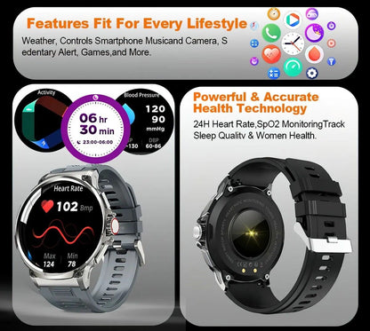 1.85" Ultra HD Smartwatch with GPS, Bluetooth Calling, and Health Monitoring - Ideal Gym Gift